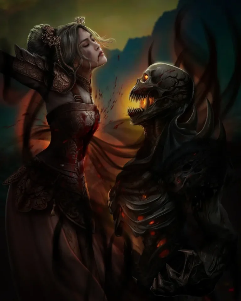 3 сезон 8 серия Кат-сцена с Мэной и Ложным Богом "Финал, в котором Мэна проиграла Ложному Богу