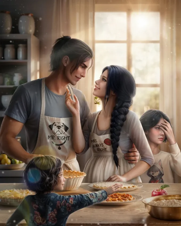 3 сезон 9 серия Кат-сцена с Элизой, Драгон и детьми Доступна, если финал с Драгоном в реальности по пути Дерзость. Элиза ждёт третьего ребёнка Версия Драгона без бороды